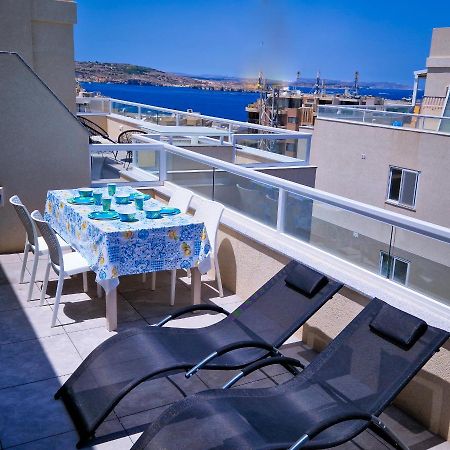 Apartmán Sea View New Penthouse Terrace & Garage Parking St. Paul's Bay Exteriér fotografie